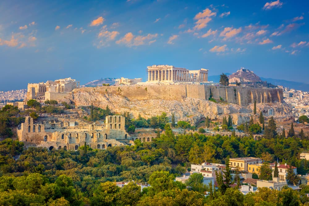 vue de l'acropolis à athènes